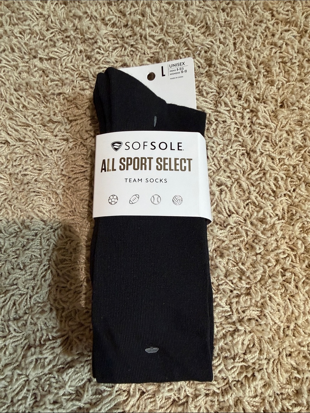 New in package All Sport Select Black Team Socks